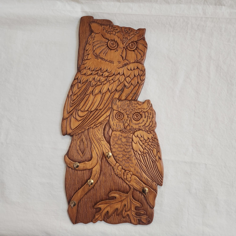 Wooden Owl Key Holder  Wall Decor - Picture 2 of 8